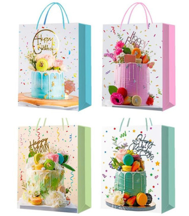GIFT BAG HAPPY BIRTHDAY CAKE 32*26*10 4 TYPES Armtoys