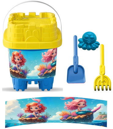 SAND BUCKET SQUARE 5 PARTS, WITH PICTURES, 6 TYPES - FOR SAND