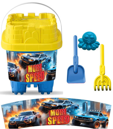 SAND BUCKET SQUARE 5 PARTS, WITH PICTURES, 6 TYPES - FOR SAND