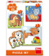 BABY PUZZLE 3 PCS. ANIMALS - PUZZLES AND CUBES