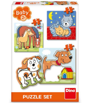 BABY PUZZLE 3 PCS. ANIMALS - PUZZLES AND CUBES