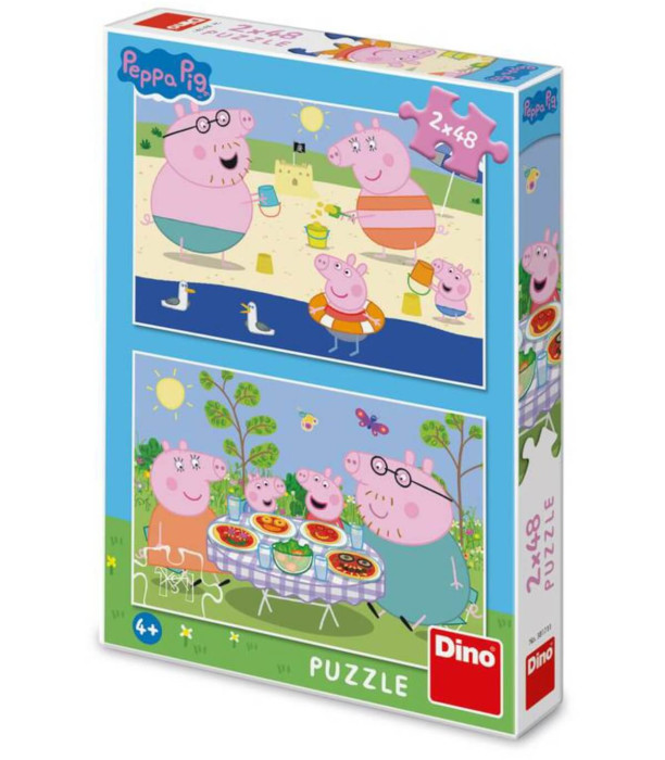 CHILDREN'S PUZZLE PEPPA PIG: ON HOLIDAY 2X48 PIECES - PUZZLES AND CUBES