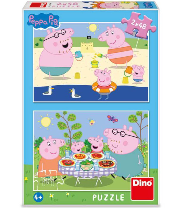 CHILDREN'S PUZZLE PEPPA PIG: ON HOLIDAY 2X48 PIECES - PUZZLES AND CUBES