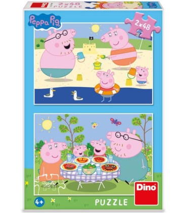 CHILDREN'S PUZZLE PEPPA PIG: ON HOLIDAY 2X48 PIECES - PUZZLES AND CUBES