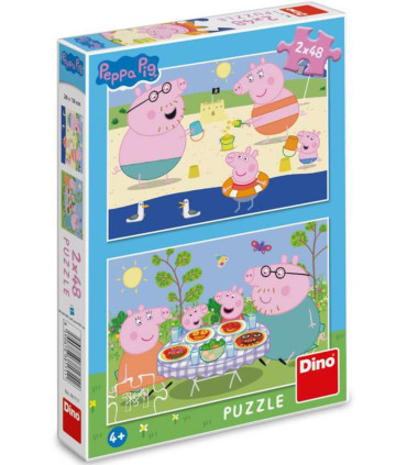 CHILDREN'S PUZZLE PEPPA PIG: ON HOLIDAY 2X48 PIECES - PUZZLES AND CUBES