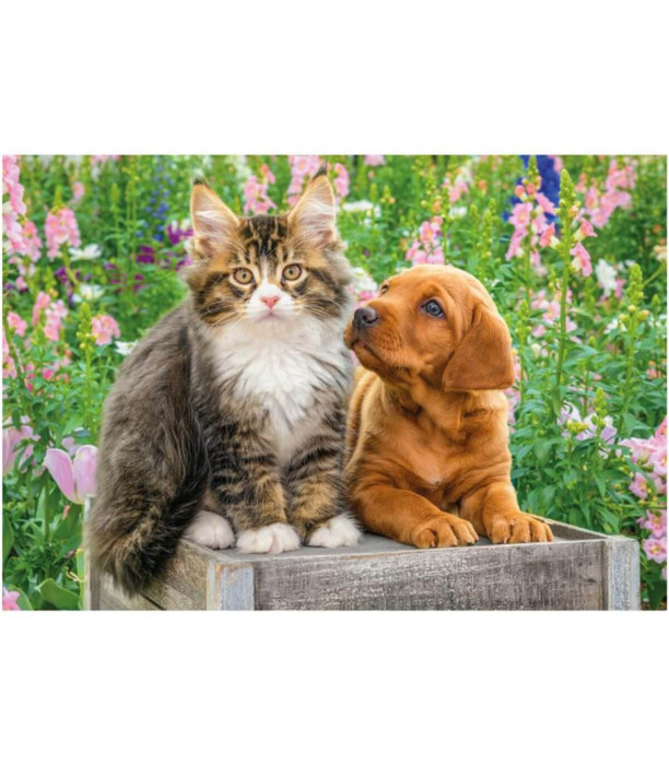 CHILDREN'S PUZZLE DOG AND CAT 2X48 PIECES - PUZZLES AND CUBES