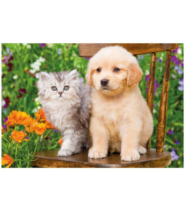 CHILDREN'S PUZZLE DOG AND CAT 2X48 PIECES - PUZZLES AND CUBES