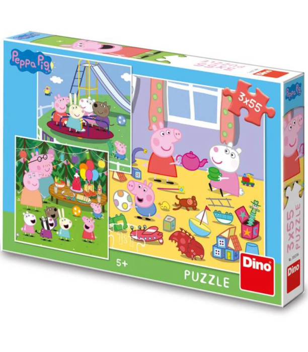 ΠΑΖΛ ΠΑΙΔΙΩΝ PEPPA PIG: ΔΙΑΚΟΠΕΣ 3X55 ΚΟΜΜΑΤΙΑ Dino