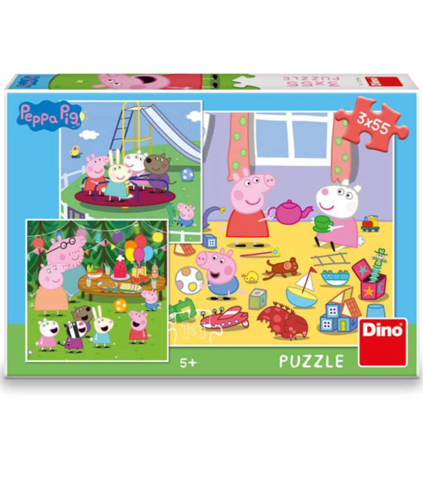 ΠΑΖΛ ΠΑΙΔΙΩΝ PEPPA PIG: ΔΙΑΚΟΠΕΣ 3X55 ΚΟΜΜΑΤΙΑ Dino