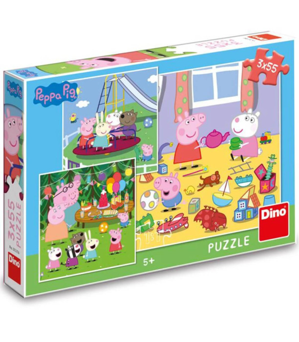 ΠΑΖΛ ΠΑΙΔΙΩΝ PEPPA PIG: ΔΙΑΚΟΠΕΣ 3X55 ΚΟΜΜΑΤΙΑ Dino