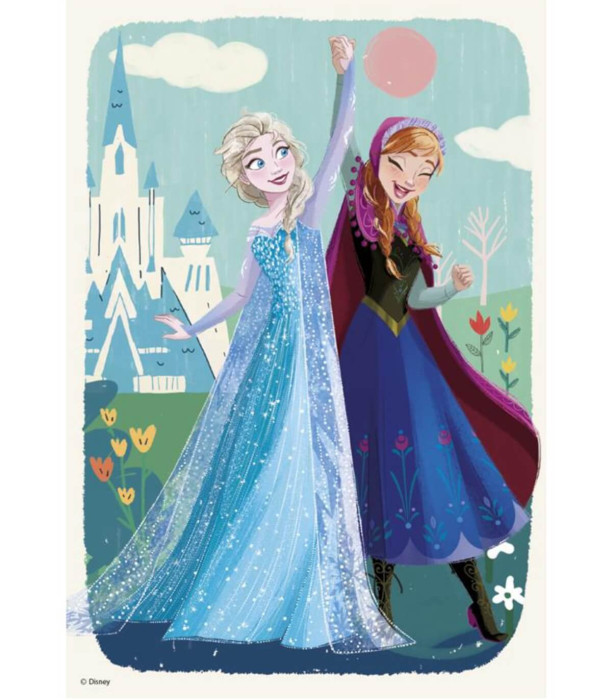 CHILDREN'S PUZZLE FROZEN: ANNA & ELSA 2X77 PIECES - PUZZLES AND CUBES