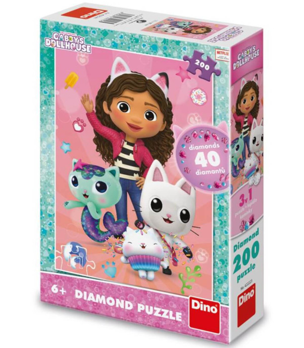 ΠΑΖΛ ΓΙΑ ΠΑΙΔΙΑ GABBY'S DOLLHOUSE 200 ΚΟΜΜΑΤΙΑ ΔΙΑΜΑΝΤΙ Dino