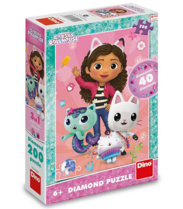 ΠΑΖΛ ΓΙΑ ΠΑΙΔΙΑ GABBY'S DOLLHOUSE 200 ΚΟΜΜΑΤΙΑ ΔΙΑΜΑΝΤΙ Dino