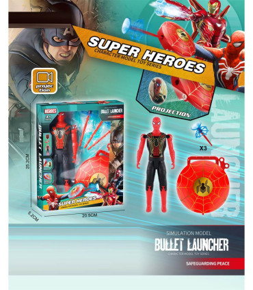 SPIDER SUPERHERO FIGURE WITH LAUNCHER AND PROJECTOR - Heroes