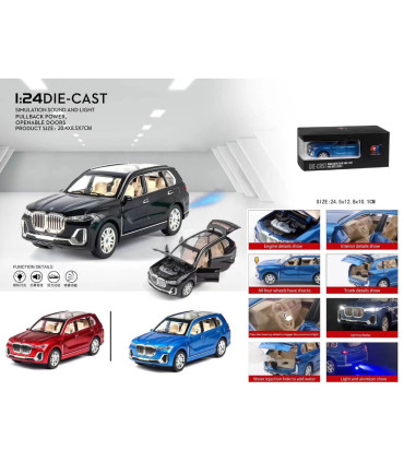 COLLECTIBLE METAL BMW CAR 1:24 + PULLBACK - METAL