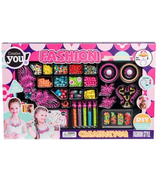 CHILDREN'S BEAD SET FOR BRACELETS IN A BOX - HAIRDRESSING AND BEAUTY KITS
