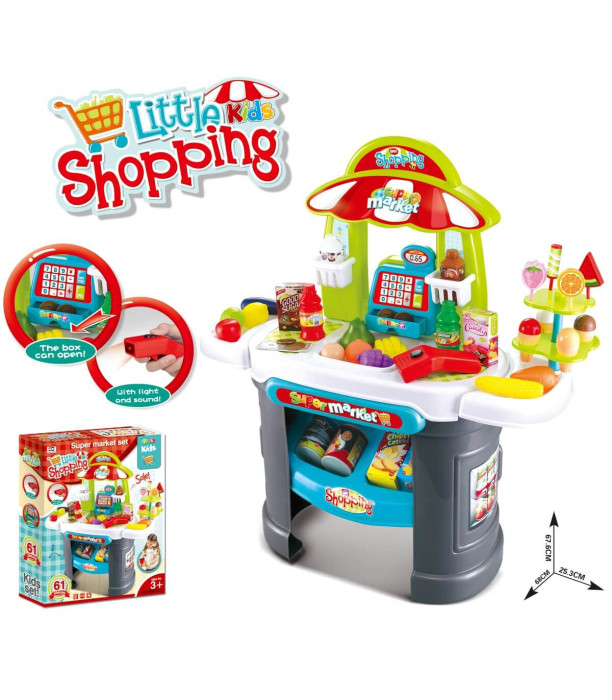 CHILDREN'S LARGE SUPERMARKET WITH CASH REGISTER 61 PIECES - Cash registers
