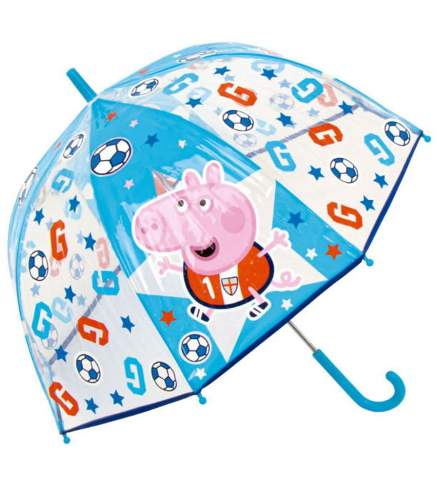 ΠΑΙΔΙΚΗ ΧΕΙΡΟΠΟΙΗΤΗ ΟΜΠΡΕΛΑ ΚΑΜΠΑΝΑ PEPPA PIG - GEORGE ΔΙΑΦΑΝΗ 2 ΧΡΩΜΑΤΑ Arditex