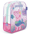 ΔΕΡΜΑΤΙΝΗ ΠΑΡΑΛΙΑΚΗ ΤΣΑΝΤΑ ΔΙΑΦΑΝΗ PEPPA PIG 32*25*23