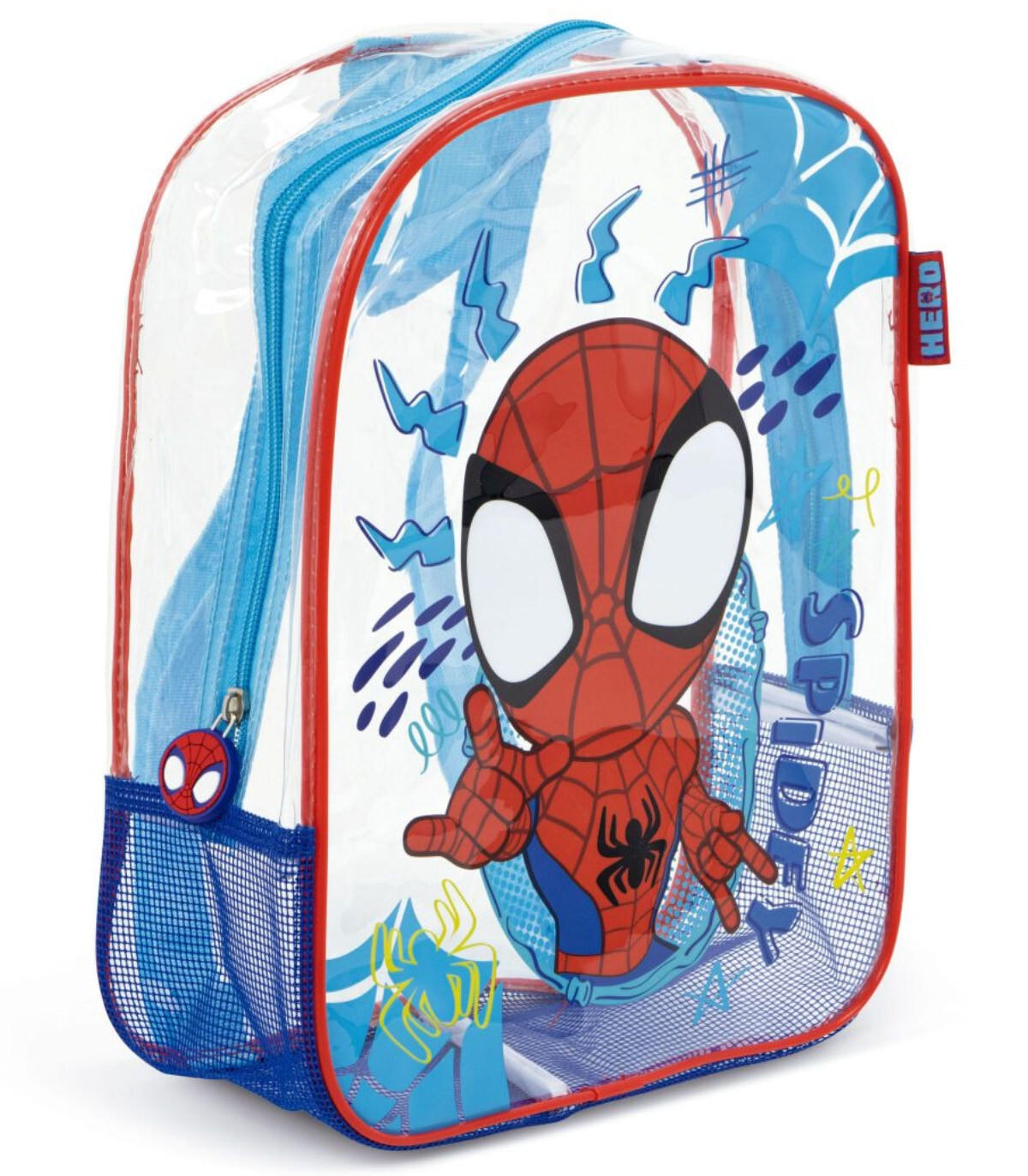 ΔΕΡΜΑΤΙΝΗ ΠΑΡΑΛΙΑΚΗ ΤΣΑΝΤΑ ΔΙΑΦΑΝΗ SPIDER-MAN 32*25*23 Arditex
