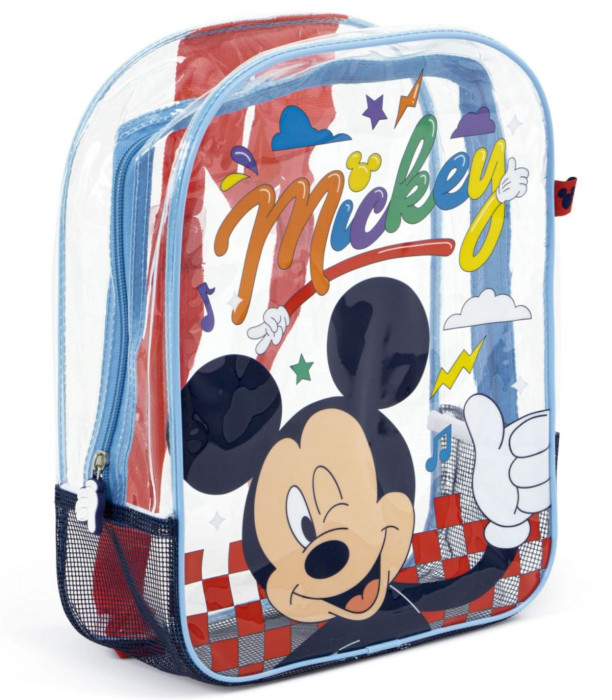 ΔΕΡΜΑΤΙΝΗ ΠΑΡΑΛΙΑΚΗ ΤΣΑΝΤΑ ΔΙΑΦΑΝΗ MICKEY 32*25*23 Arditex