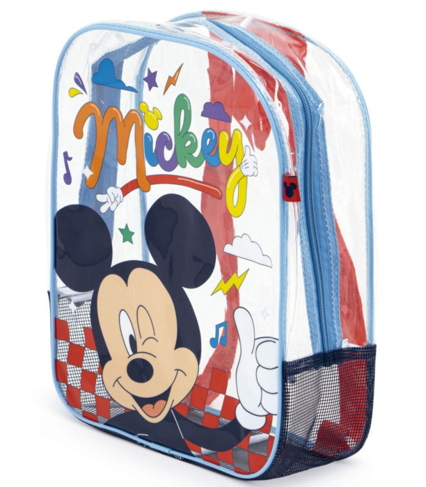 ΔΕΡΜΑΤΙΝΗ ΠΑΡΑΛΙΑΚΗ ΤΣΑΝΤΑ ΔΙΑΦΑΝΗ MICKEY 32*25*23 Arditex