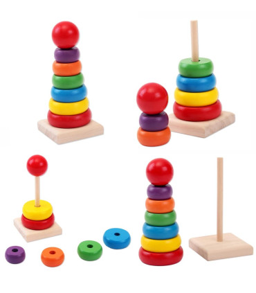 WOODEN BABY PYRAMID 8 PIECES - WOODEN