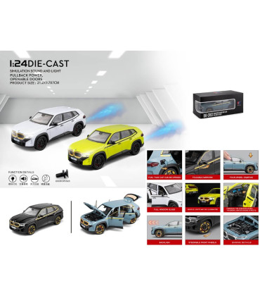 COLLECTIBLE METAL CAR BMW 1:24 + GUN - METAL