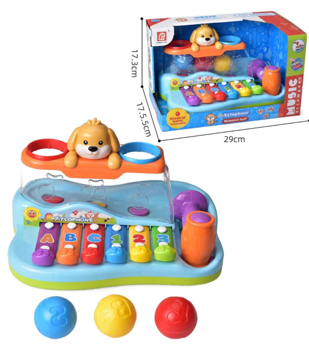 BABY XYLOPHONE DOG WITH MALLET AND BALLS - Other musical instruments