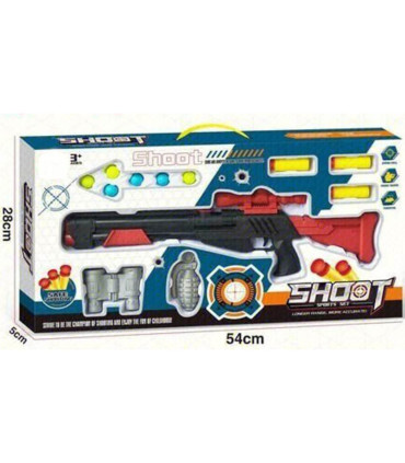CHILDREN'S PUMP GUN WITH BINOCULARS AND A GRENADE IN A BOX - MACHINES AND RIFLES