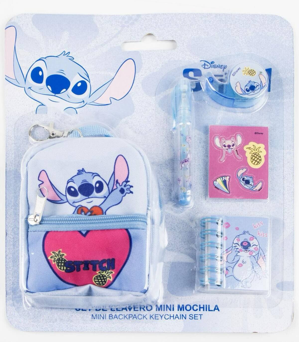 SMALL BACKPACK WALLET WITH SCHOOL SUPPLIES STITCH Cerda