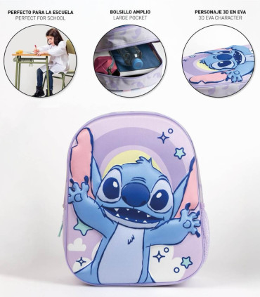 3D STITCH CHILDREN'S BACKPACK PURPLE 31 CM Cerda