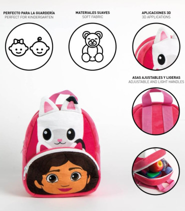 PLUSH BACKPACK WITH FRONT POCKET FOR KINDERGARTEN GABBY Cerda