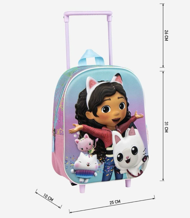 3D CHILDREN'S BACKPACK WITH WHEELS GABBY'S DOLLHOUSE Cerda