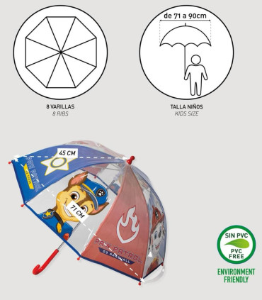 CHILDREN'S UMBRELLA MECHANICAL POE PAW PATROL Cerda