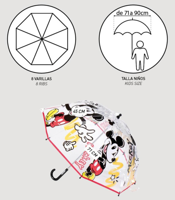 CHILDREN'S UMBRELLA MECHANICAL POE MICKEY Cerda
