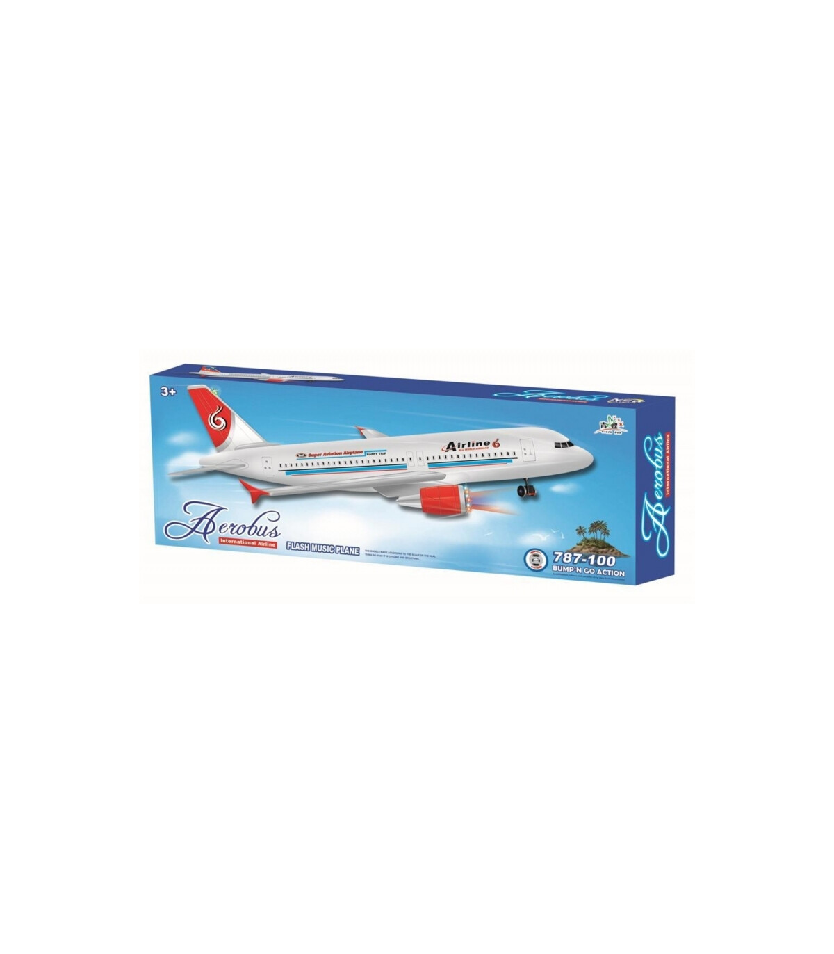 BIG AIRPLANE TOY AEROBUS WITH SOUND AND LIGHTS - AIRCRAFT AND HELICOPTERS