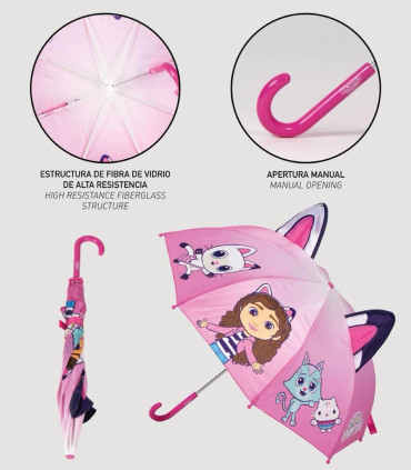 CHILDREN'S MECHANICAL UMBRELLA POE WITH GABBY EARS Cerda