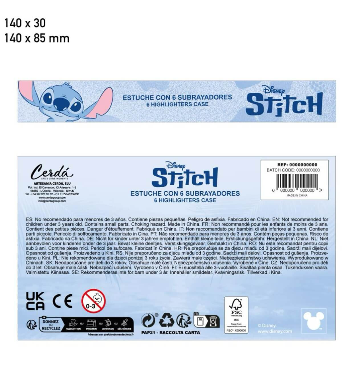 ΦΛΟΥΟΡΕΣΚΕΝΤ ΜΑΡΚΕΡ ΣΕ ΣΙΛΙΚΟΝΑ ΤΣΑΝΤΑ STITCH Cerda