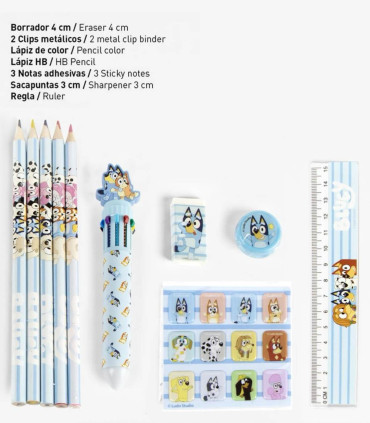 STUDENT SUPPLIES IN SILICONE PENCIL CASE BLUEY Cerda