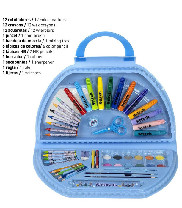 LARGE PAINTING SET 50 PARTS IN BLISTER STITCH Cerda