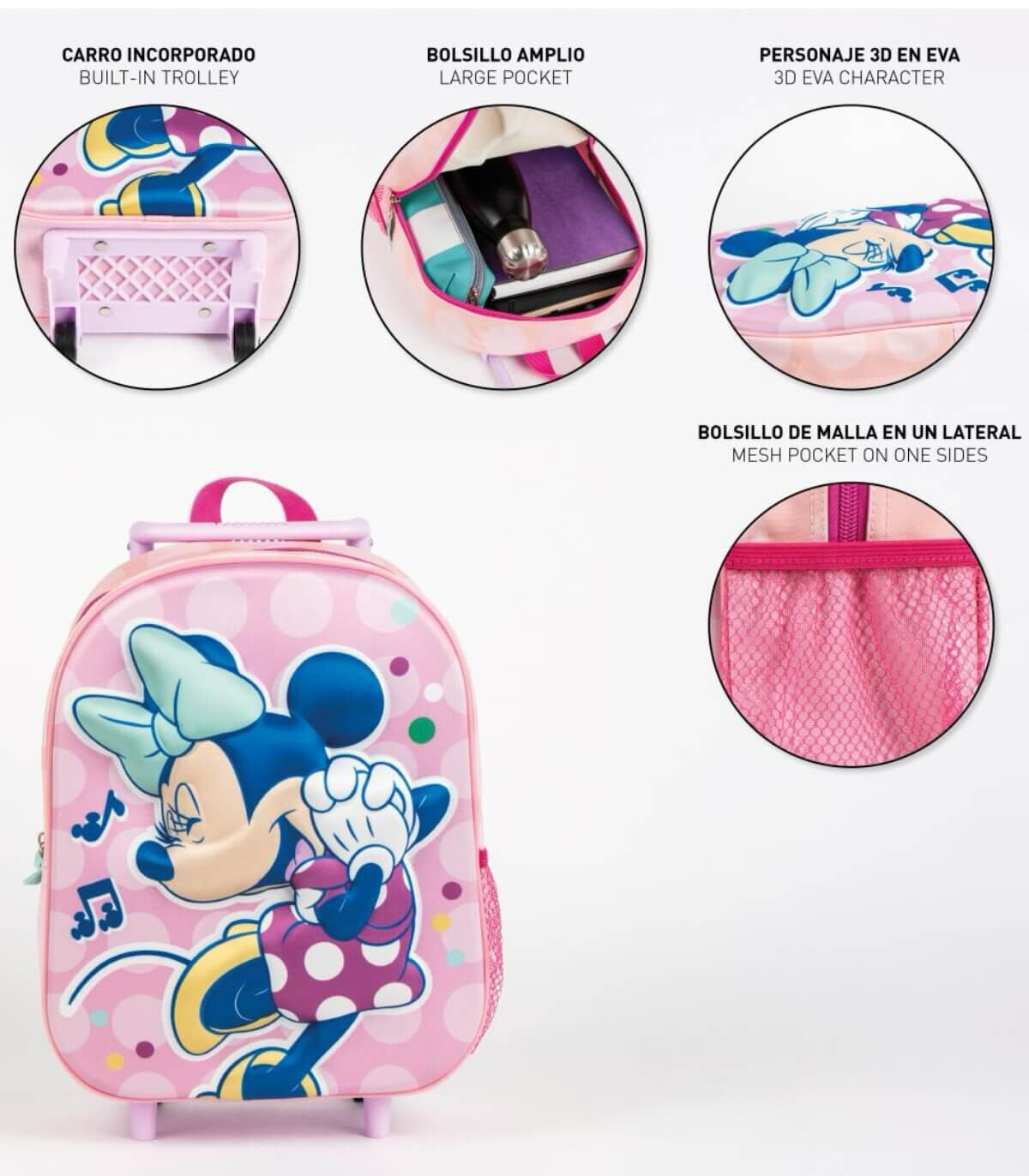 3D CHILDREN'S BACKPACK WITH WHEELS MINNIE MOUSE Cerda