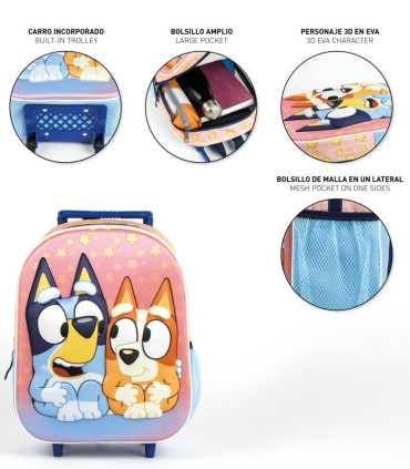 3D BLUEY CHILDREN'S BACKPACK WITH WHEELS Cerda