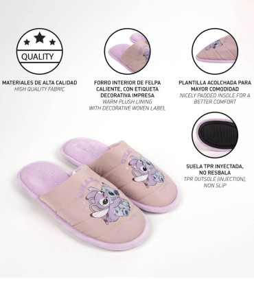 PINK SLIPPERS ANGEL & STITCH 36-40 SERIES Cerda