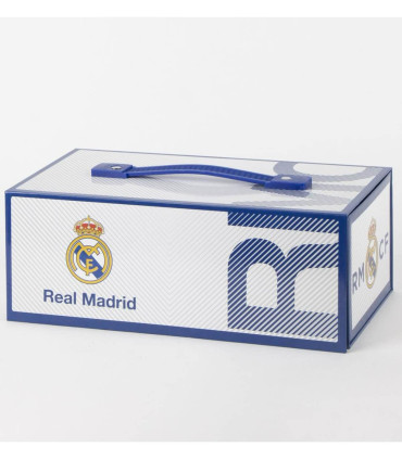 THREE-TIERED CASE WITH PENCILS, MARKERS, AND PAINTS REAL MADRID Cerda