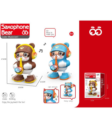 DANCING MUSICAL TOY BEAR WITH SAXOPHONE Armtoys