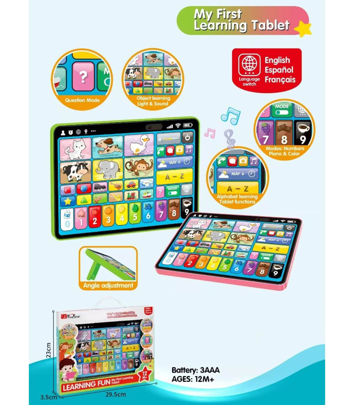 ΒΕΒΕΣΚΙ ΕΚΠΑΙΔΕΥΤΙΚΟ ΤΑΜΠΛΕΤ ΣΕ 3 ΓΛΩΣΣΕΣ Armtoys