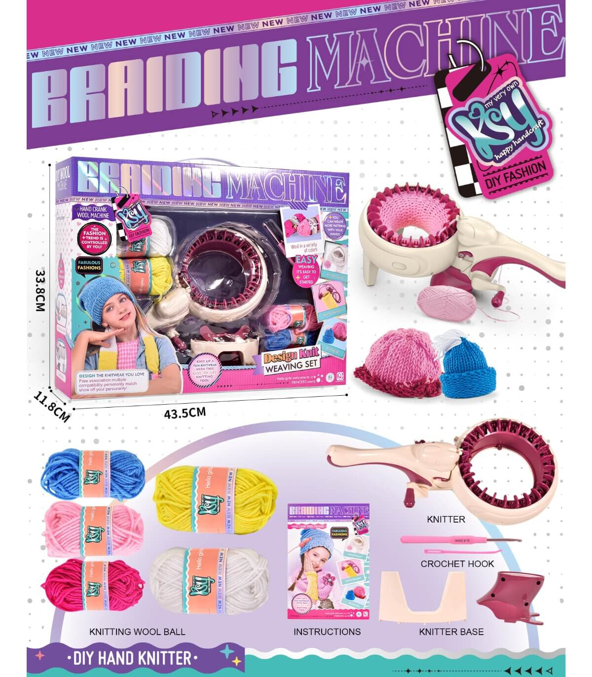 CHILDREN'S KNITTING SET WITH A LOOM AND YARN Armtoys