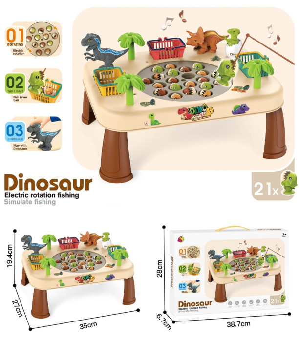 CHILDREN'S FISHING TABLE DINOSAURS Armtoys