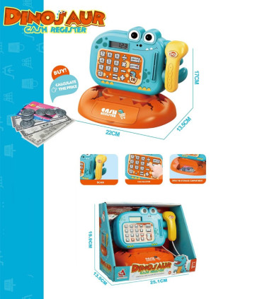 CHILDREN'S CASH REGISTER WITH CALCULATOR DINO Armtoys